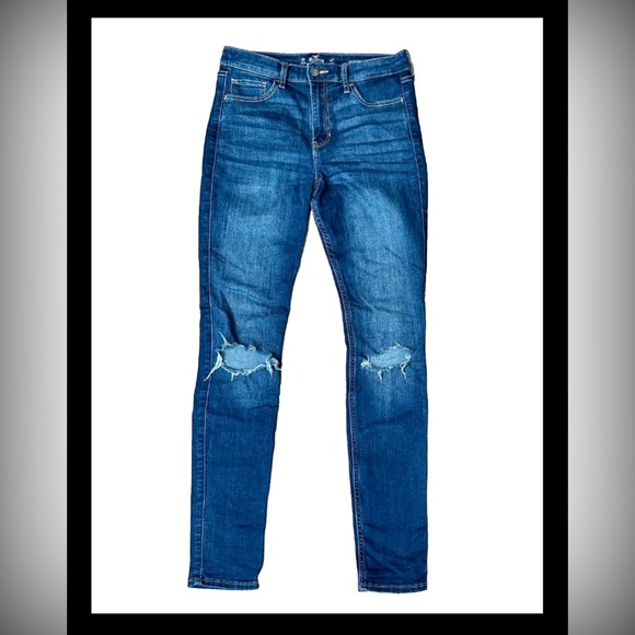 Hollister Denim - Hollister Dark Blue High Rise Super Skinny Classic Stretch denim 5R W27 L30